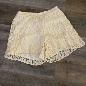 Cream Lace Shorts